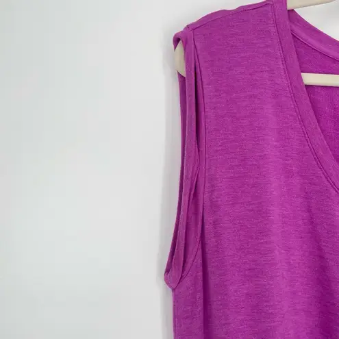 Lou and Grey Women's Scoop Neck Sleeveless Fushia Terry Romper W/ Pockets Large Purple Size XS