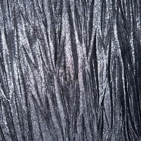 Susan Graver Black Metallic Crinkle V-neck Glittery Business Tank Top Size M