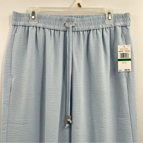 MICHAEL Michael Kors Split Hem Pull on Wide Leg Pants pastel Blue Size L NWT Size L