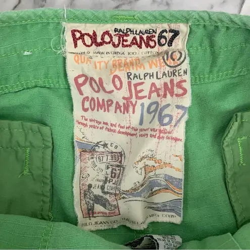 Ralph Lauren Polo Jeans 67 Green Shorts 100% Cotton size 10