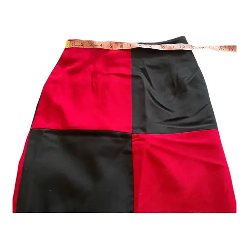 Vintage 90s Red Black Color Block high waisted mini skirt goth Harley Quinn 5 Size undefined