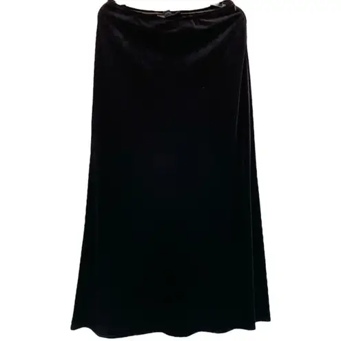 Ellen Tracy Linda Allard Black Velvet Maxi Skirt 10