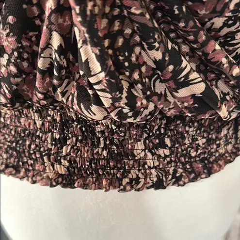 Evereve Brown Tan Ruffled Relaxed Blouse