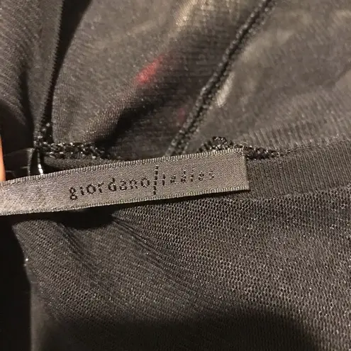 Giordano Ladies Black Sleeveless Simple Mesh Top