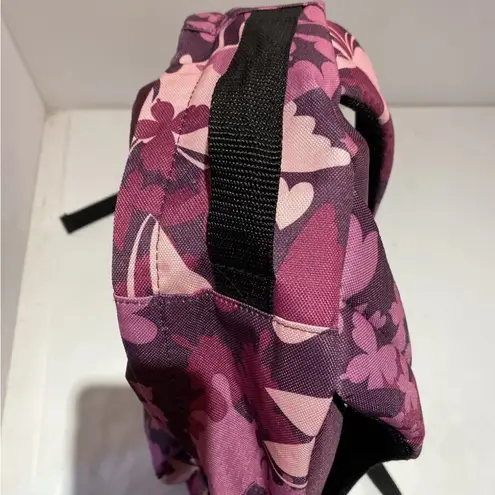 Navy, Pink Flowers Backpack with small pocket and two mesh pockets in side