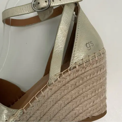 Gentle Souls Kenneth Cole Sandals Charli Wedge X-Band Espadrille Metallic Gold