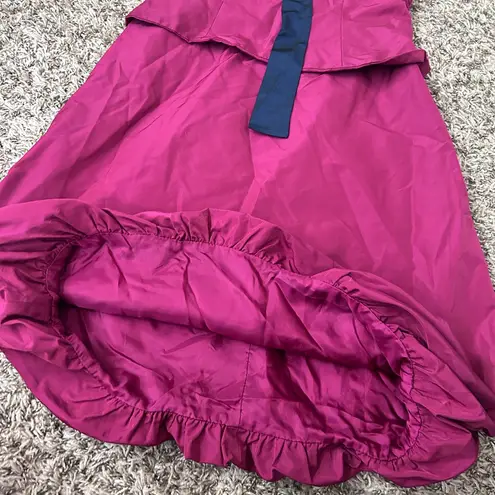 Max Mara Vintage Magenta Pink Navy Halter Silk Blend Dress Sz 6