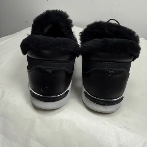 OLUKAI Womens Ankle Boots Shoes MALUA HULU Black Fleece Lined Sz 8