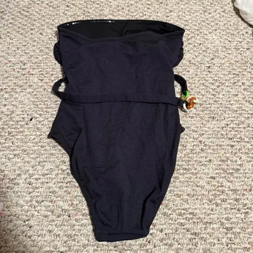 Shoshanna NWT Jet Belted Classed One Piece Swimsuit Black- Size 12