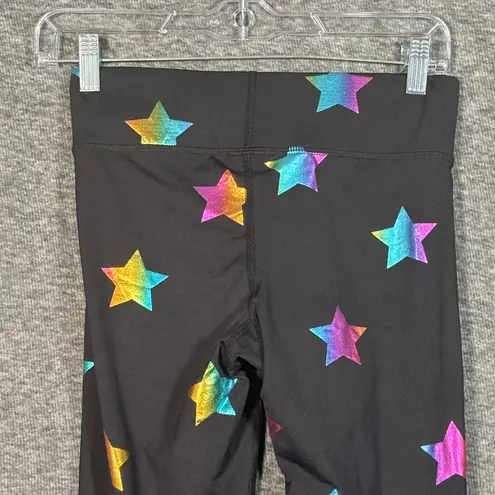 Terez UpLift Leggings in Black Rainbow Star Foil with Tall Band Small