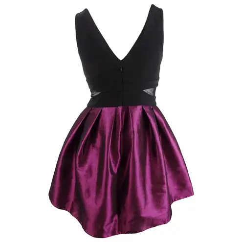 XScape X By Mesh Inset Fit & Flare Pleated Iridescent Skirt Cocktail Dress 8