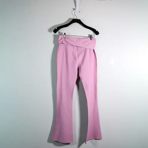 Beyond Yoga Spacedye Foldover Bootcut Athletic Work Out Pant Pink Haze Heather L