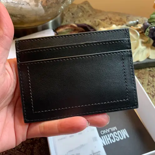 Moschino Authentic Leather Logo card case