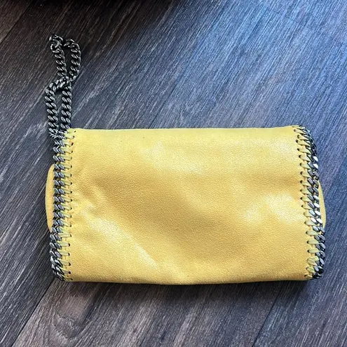 Stella McCartney ‘Falabella Shaggy Deer Faux Leather Chain Crossbody Bag Yellow