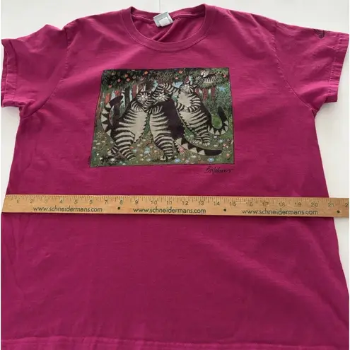 Crazy Shirts Shirt Size XL Magenta Pink Dancing Cats Fun Angel Forest