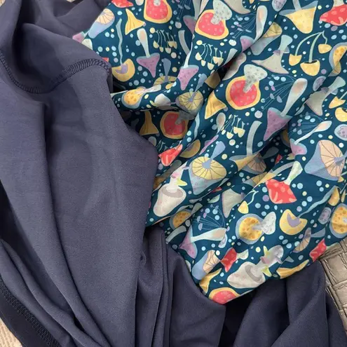 SHEIN X Navy Blue Mushroom Print Contrast Hem Dress 2XL NWT Size XXL