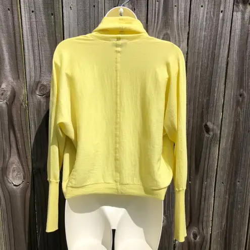 Carlisle  Collection Small Cashmere Cardigan Sweater Top Open Yellow Long Sleeve