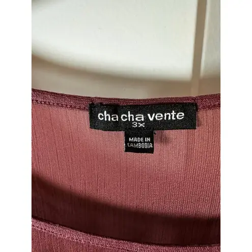cha cha vente Burgundy Blouse Plus 3X