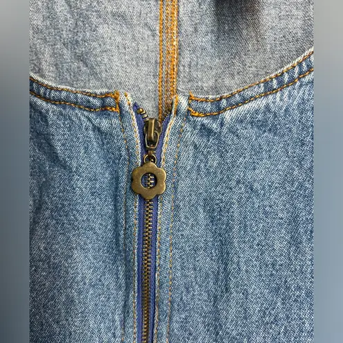 ERIKA & CO. Womens Western Fringe Denim 1/2 Zip Dress W/Pockets 100% Cotton|Sz:M Blue Size M