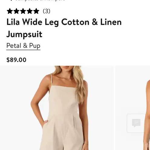 Petal and Pup NWT Lila Wide Leg Cotton & Linen Jumpsuit S