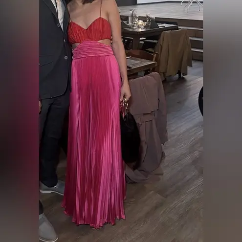 AMUR ($695) Elodie Gown in Red Rose & Magenta