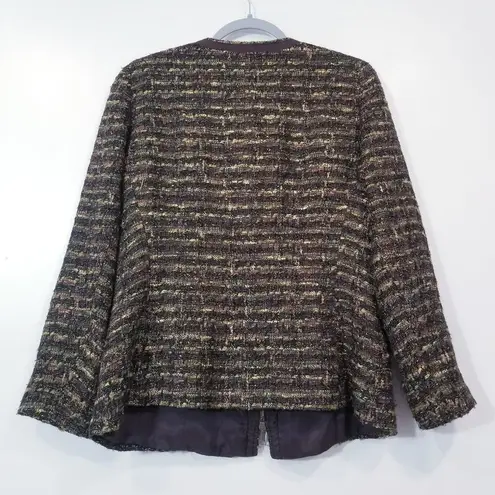 Lafayette 148 Lafayette New York 148 Academia Wool Blend Tweed Blazer Front Zipper