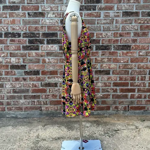 Dex bright floral mini dress with collar cutouts / L / Excellent condition Size L