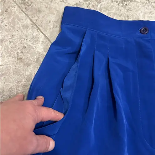 Vintage Dana Lee High Waist Pleated Shorts Size 10 Microfiber 90’s Blue USA Made