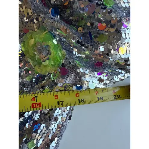 NWT Celia B Wanderer Silver Sequin Floral Mini Dress Size Small