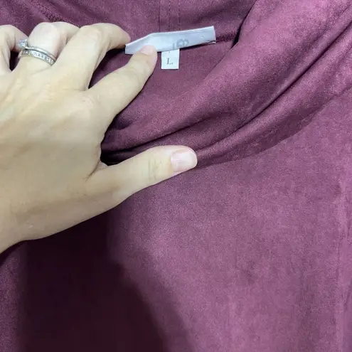 Bryn Walker  Women Porto Wine Pocket Velvet Poncho Tunic Top Sz L $150 Lagenlook