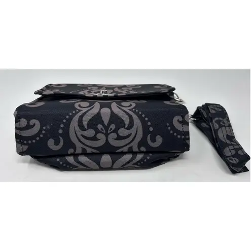 Demdaco Lilly Bit Damask Diaper Shoulder Bag Wristlet/Clutch Cross Body‎ Brown