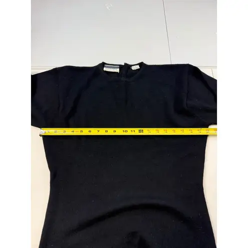 Private Collection Marshall Fields Merino Wool Top Gold Button Detail Black Size M