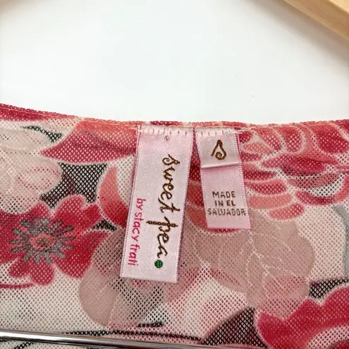 Sweet Pea by Stacy Frati Women’s Sheer Top/Dress – Small – Y2K Eclectic 70s Red