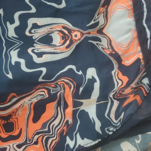 Stylish Navy and Orange Women's Shorts Size XL Blue