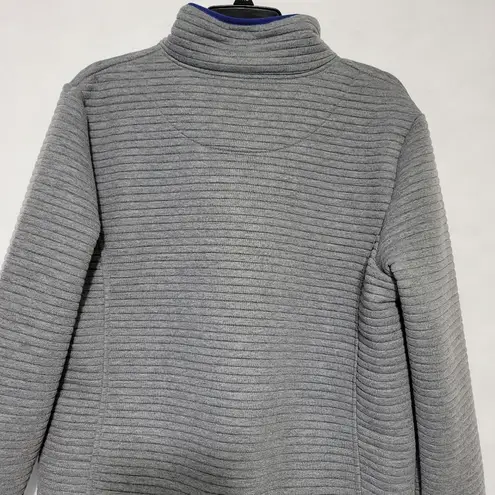 Simply Southern  1/4 Snap Pullover Sweater Gray Blue Ribbed Size Large