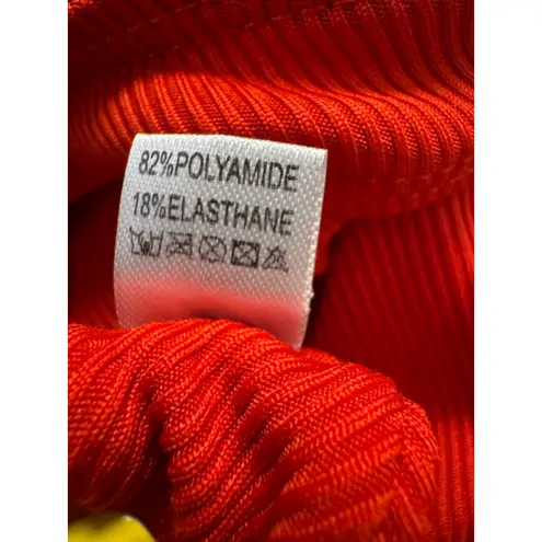 Unbranded XL Red Ribbed One Shoulder Underwire 2 Piece Bikini Swim Bathing Suit