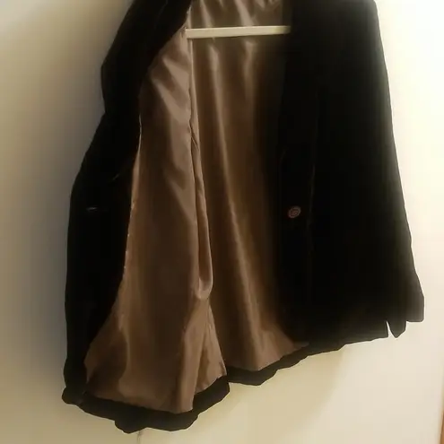 Velvety jacket with silky lining Brown Size undefined
