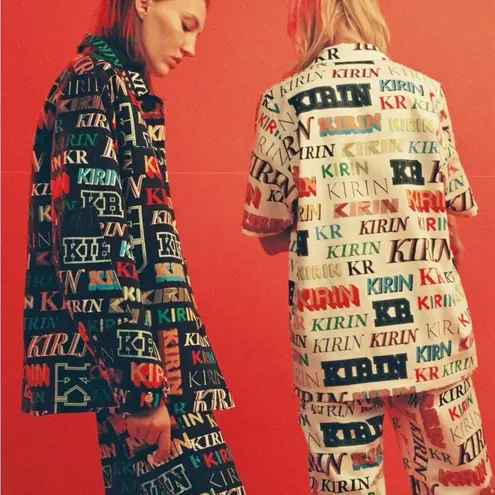 Kirin by Peggy Gou | Multicolor Typo Jeans Straight Leg Black Size 25