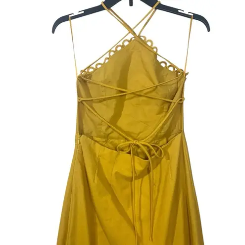 Petal & Pup NWOT EB LUXE LA Zola yellow maxi halter dress M Gold Size M