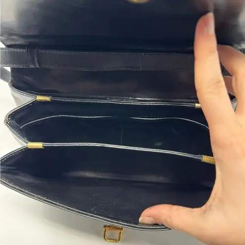 CELINE Vintage Horse Carriage Bag – Black Leather Crossbody - Gold Logo Hardware