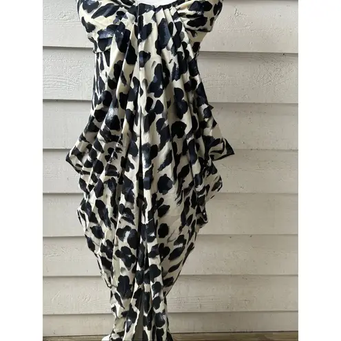 NWT NYCO Gabrielle Union Leopard Print Strapless Dress Black / Beige XL