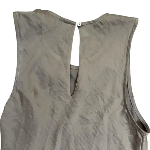 House of Harlow 1960 ruched taupe champagne satin like dress with slit