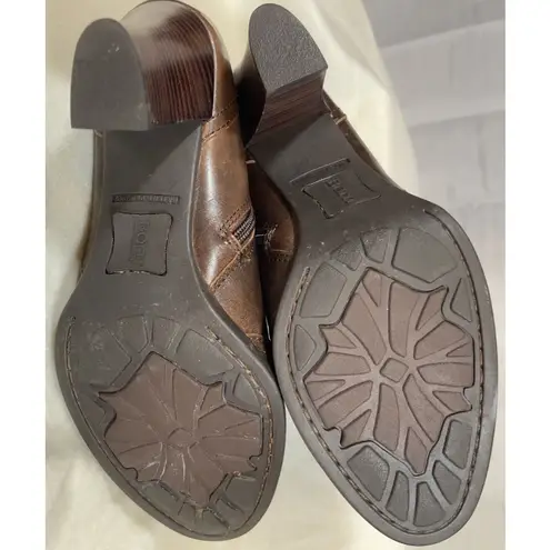 Born Claire Brown leather High heel ankle boots booties size US 7.5 UK 7 EU40.5