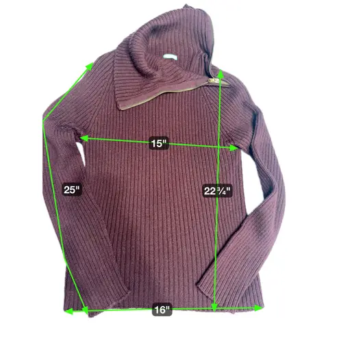 Benetton Made in Italy Sweater Womens Half Zip Collared Pullover Top size S Purple