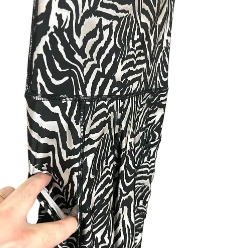 Emily Hsu Zebra Pocket Leggings Women’s Size Small Black White Yoga Pants USA