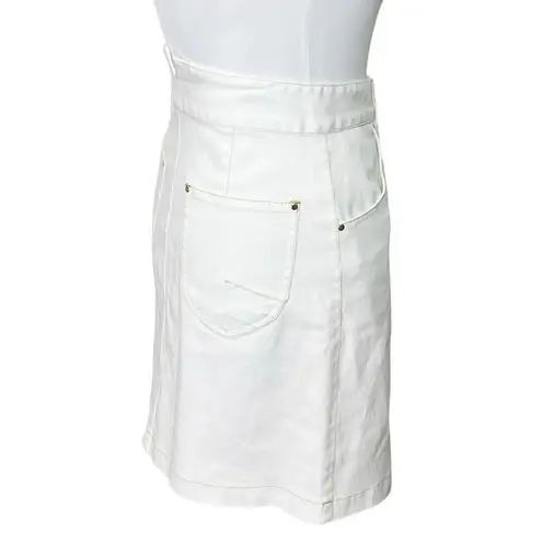 Sabina Musayev McKenna Mini Skirt High Rise Denim White Women’s Size S