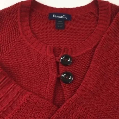 Denim & Co sweater jacket M Red Size M