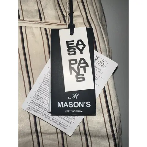 Mason's Striped Drawstring Striped‎ Linen Blend Easy Pants NWT Size 40 (US S)