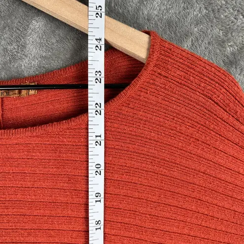 Belldini Dolman Sleeve Textured Sweater Top Women’s M Orange Knit Soft Viscose Size M