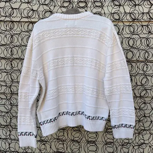 Cabela's Vintage 's Birds on a Branch Blue Jays Holly Knit Cottagecore Sweater LG